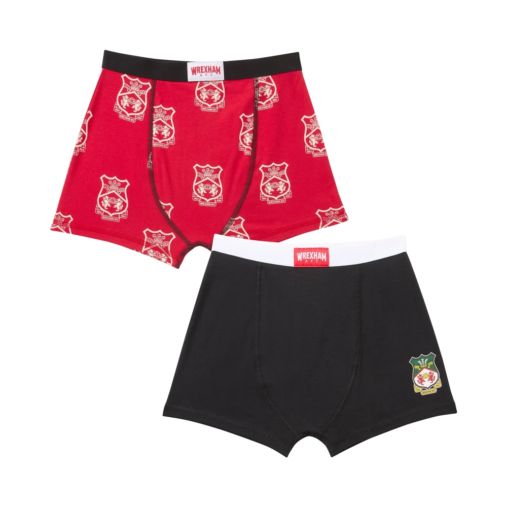 Boys Wrexham 2pk Boxer Shorts - 2-3yrs Image 1